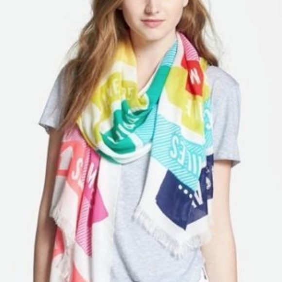 kate spade Accessories - Kate Spade Colorful World Traveler Long Scarf